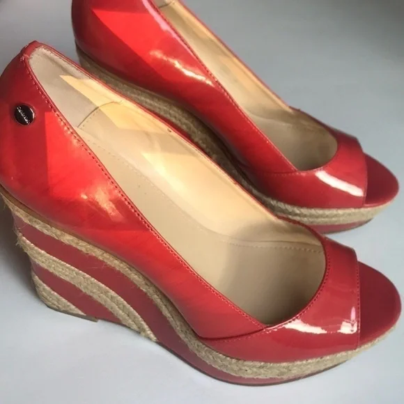 Calvin Klein Platform Peep Toe Heels Size 7 - Picture 5 of 8